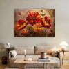 Fiery Blooms Symphony – Floral Abstract Art