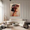 Brush Strokes Elegance: Abstract Portrait of a Woman - Printed Canvas