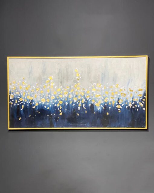 Golden Bloom Cascade – Abstract Floral Artwork