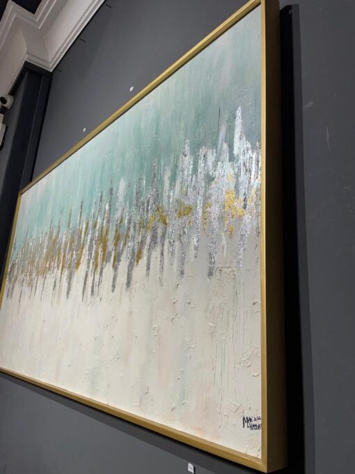 Azure Glow – Modern Abstract Art 150x80 cm - Image 6