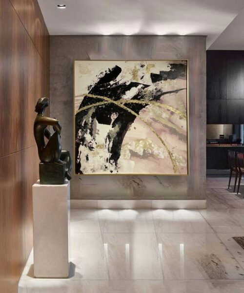 129xx Golden Motion Symphony – Abstract Expressionist Art