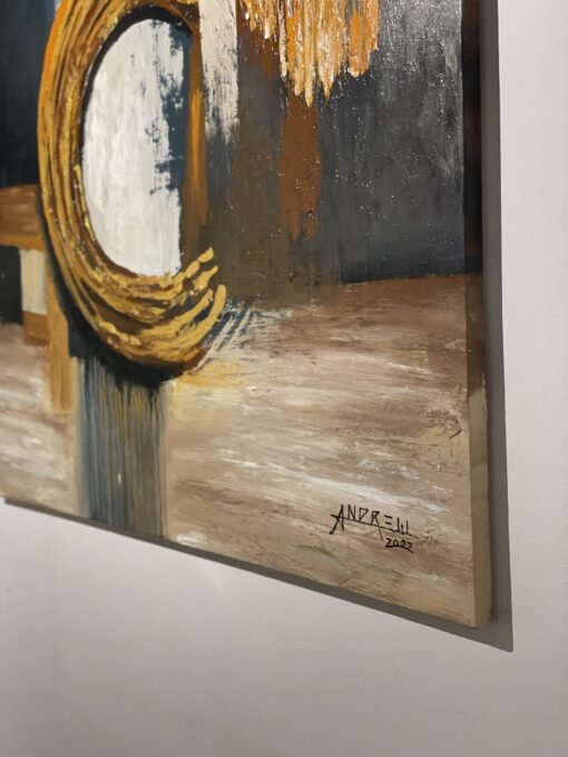 Golden Circle Harmony – Contemporary Abstract Art - Image 4