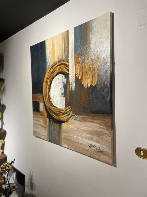 Golden Circle Harmony – Contemporary Abstract Art - Image 3
