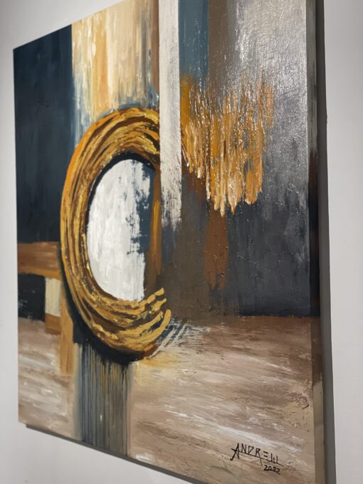 Golden Circle Harmony – Contemporary Abstract Art - Image 5