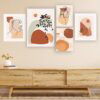 Terracotta Hues: Abstract Portrait Gallery Wall Set