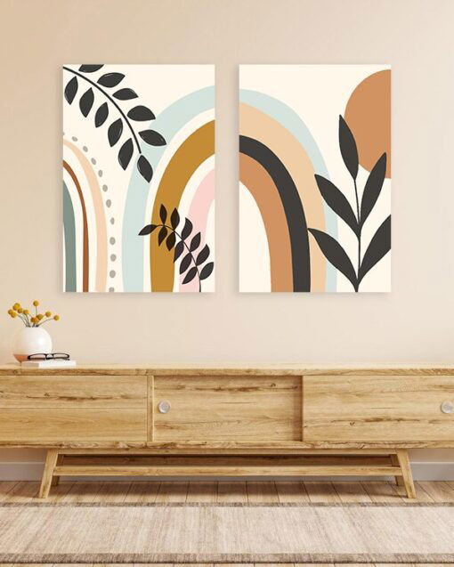 Rustic Arches: Botanical Printed Canvas Set