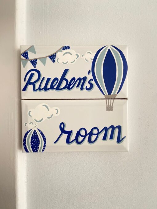 Hand-painted Customized Ceramic House Sign (2 tiles) - Image 2
