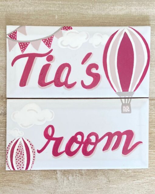 Hand-painted Customized Ceramic House Sign (2 tiles)