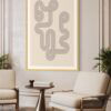 Geometric Pathways: Abstract Line Maze - Printed Canvas