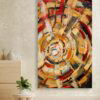 Radiant Swirls: Abstract Warm Tones Spiral - Printed Canvas