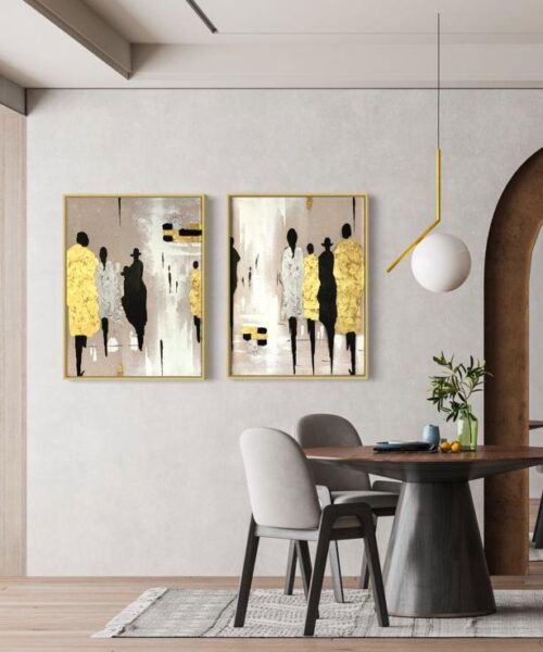 Retouched Golden Silhouettes – Contemporary Abstract Art