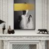 Golden Veil: Abstract Portrait Elegance - Printed Canvas