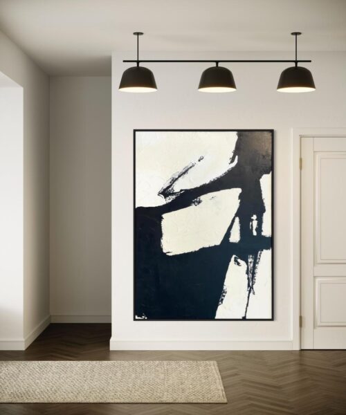 Bold Monochrome Flow – Modern Abstract Art
