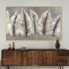 Golden Feathers: Modern Neutral Abstract Art