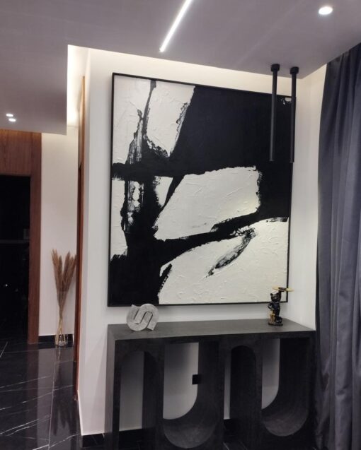 Bold Monochrome Flow – Modern Abstract Art - Image 4