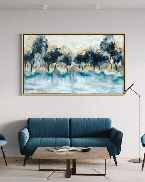 Quiet Blue Forest Landscape Abstract Art