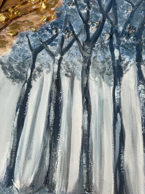 Forest Radiance: Brown Trees and Blue Hues Art 160*90 cm - Image 3
