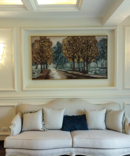 WhatsApp Image 2024 03 14 at 11.42.19 AM 2 Forest Radiance: Brown Trees and Blue Hues Art 160*90 cm