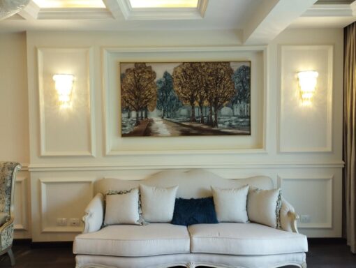 Forest Radiance: Brown Trees and Blue Hues Art 160*90 cm - Image 7