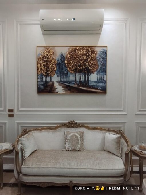 Forest Radiance: Brown Trees and Blue Hues Art 160*90 cm - Image 5