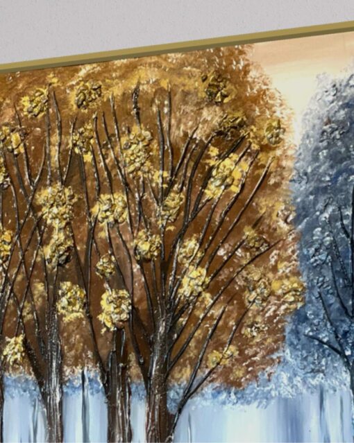 Forest Radiance: Brown Trees and Blue Hues Art 160*90 cm - Image 8