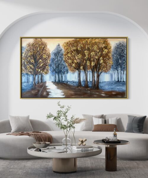 Forest Radiance: Brown Trees and Blue Hues Art