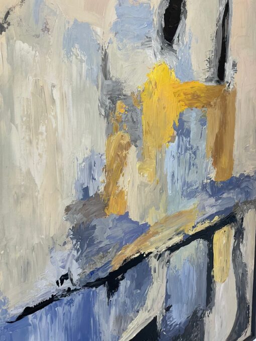 Yellow and Blue Hues Abstract Art - Image 6