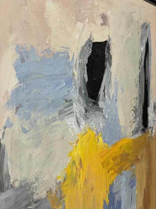 Yellow and Blue Hues Abstract Art - Image 4