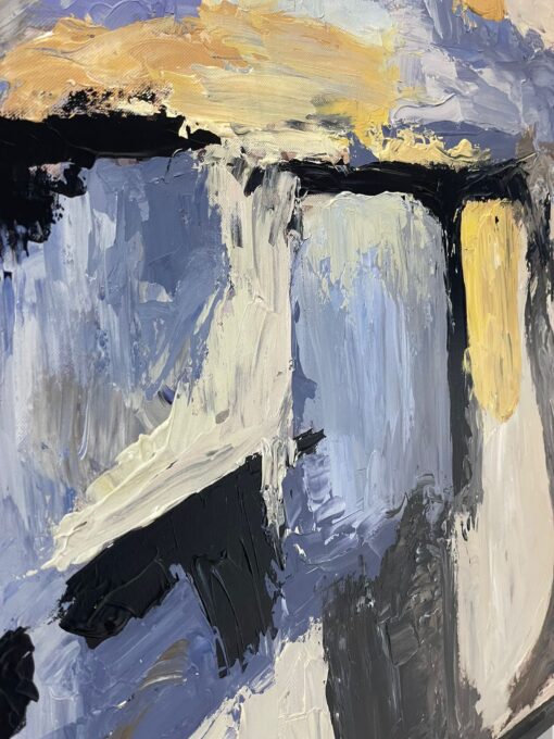 Yellow and Blue Hues Abstract Art - Image 3