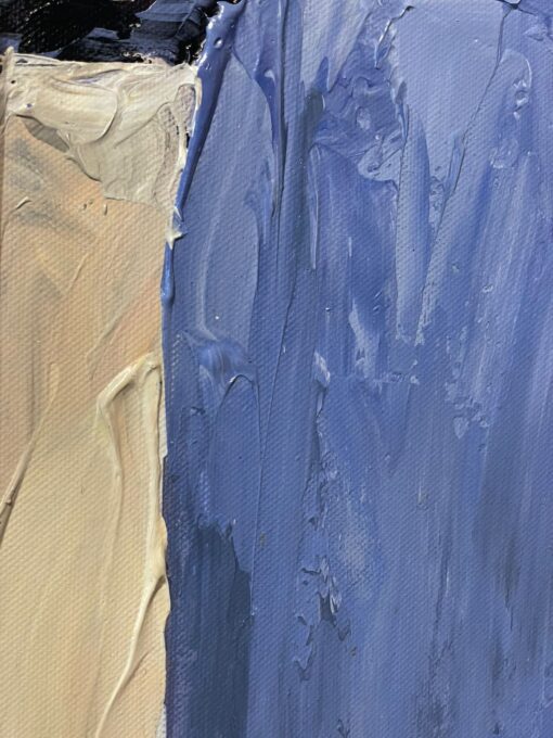 Yellow and Blue Hues Abstract Art - Image 2