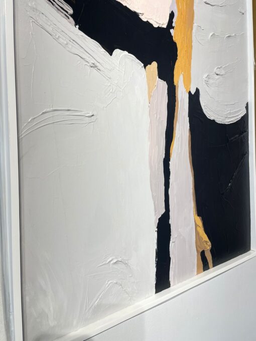 Timeless Contrast: Ochre and Neutral Abstract Art - Image 3