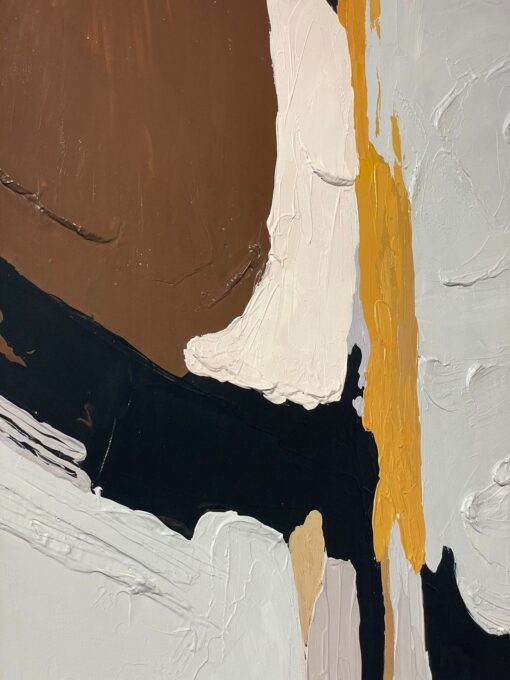 Timeless Contrast: Ochre and Neutral Abstract Art - Image 4