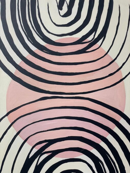Echo Harmony: Modern Line Art with Nude Pink - Image 3
