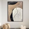 Neutral Flow: Nude Pink and Black Abstract Art