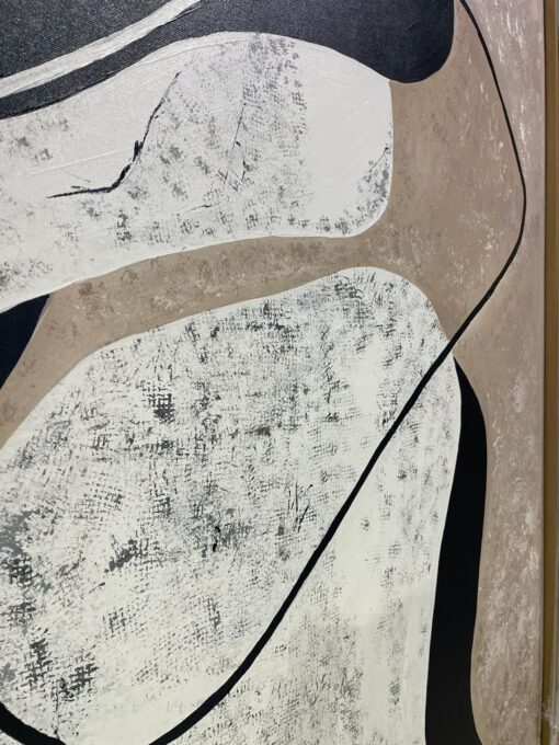 Neutral Flow: Nude Pink and Black Abstract Art Version 1 - Image 2