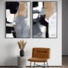 Neutral Abstract Melody Set – Printed Canvas