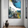 Azure and Gold Harmony – Printed Canvas