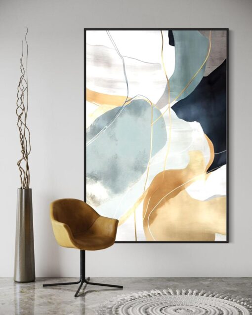 Dreamscape of Blues and Gold – Printed Canvas