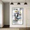 Modern Blue Geometry Symphony – Printed Canvas