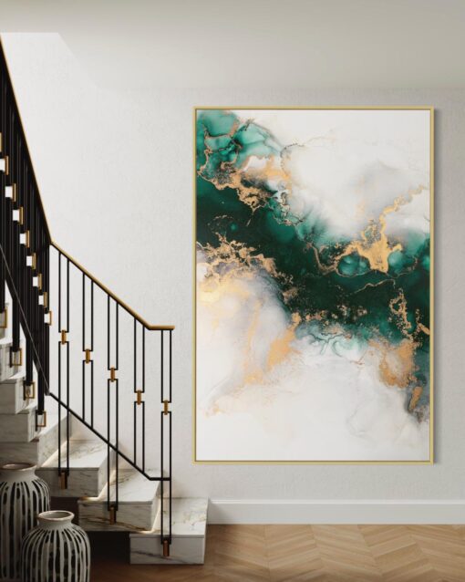 Emerald Gold Serenity – Printed Canvas