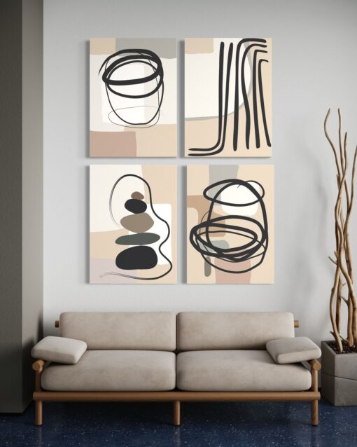 Geometric Harmony Set – Printed Canvas