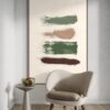 Earthy Green Strokes – Printed Canvas