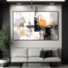 Burnt Orange and Charcoal Fusion – Printed Canvas