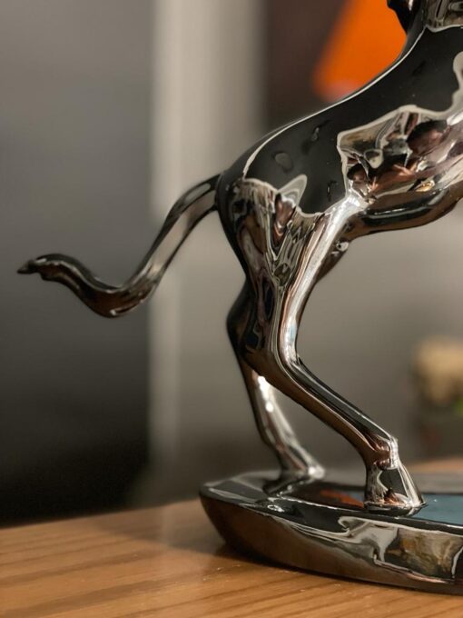 Grey metallic horse antique - Image 2