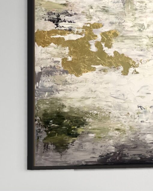 Gold and Black with Touch of Olive Abstract Art 150*80 cm - Image 2