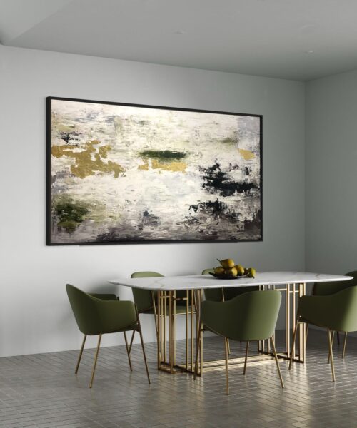 WhatsApp Image 2024 03 25 at 11.01.26 AM 4 Gold and Black with Touch of Olive Abstract Art 150*80 cm