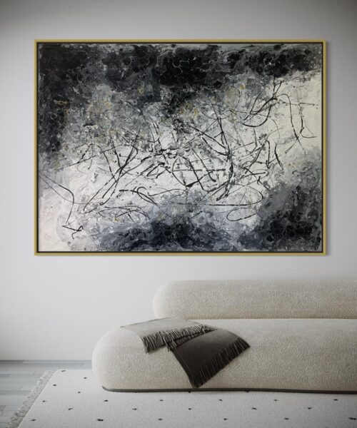 WhatsApp Image 2024 03 25 at 11.01.29 AM 1 1 Monochrome Pouring Black and White with Touch of Gold 115*155 cm