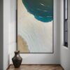 Serene Shoreline: Coastal Blue and Sand Wall Art