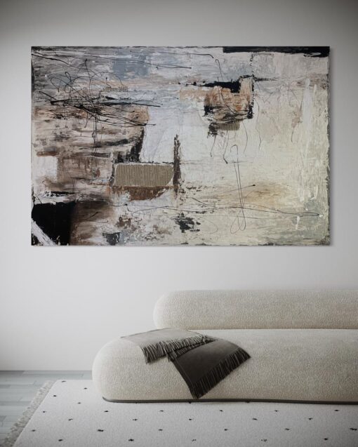 Textured Abstract Neutral Painting150*100 Cm - Image 2