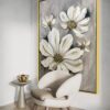Elegant Ivory Floral Abstract Art